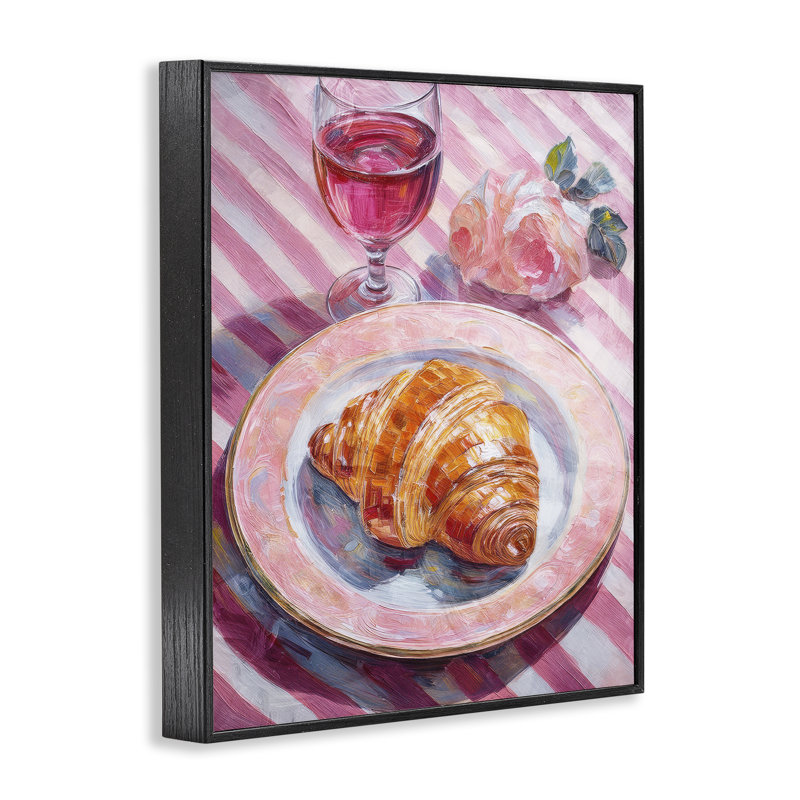 Giclée pastel Brunch Meal, design par Lil 'Rue, Giclée encadrée noir minuit, H 14 po x l 11 po