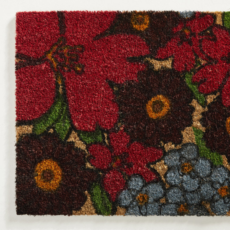 Red Barrel Studio® Glenmeadow Non-Slip Floral Outdoor Doormat