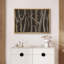 Abstrait forêt brune, troncs de bouleaux, décor de maison de campagne rustique, art moderne sur toile-94585643-94585646