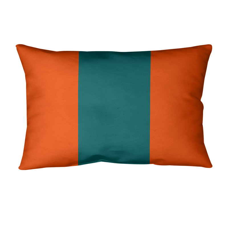 Housse de coussin lombaire Atlanta, Miami, Orange foncé / Pierre bleue