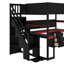 Lit mezzanine en bois avec escalier de rangement, bureau, tablettes et panneau perforé-1687799334-1687799332