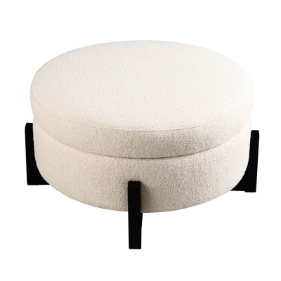 Beige Round With Storage, Oak Fold - Out Legs, Medium Soft Seat, Square Arms, Duty Stylish Beige, Four Cushioned Rating