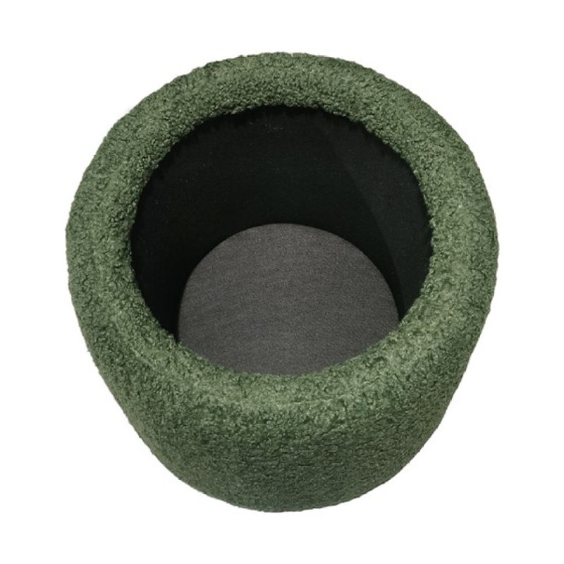 Round Storage Ottoman, Green