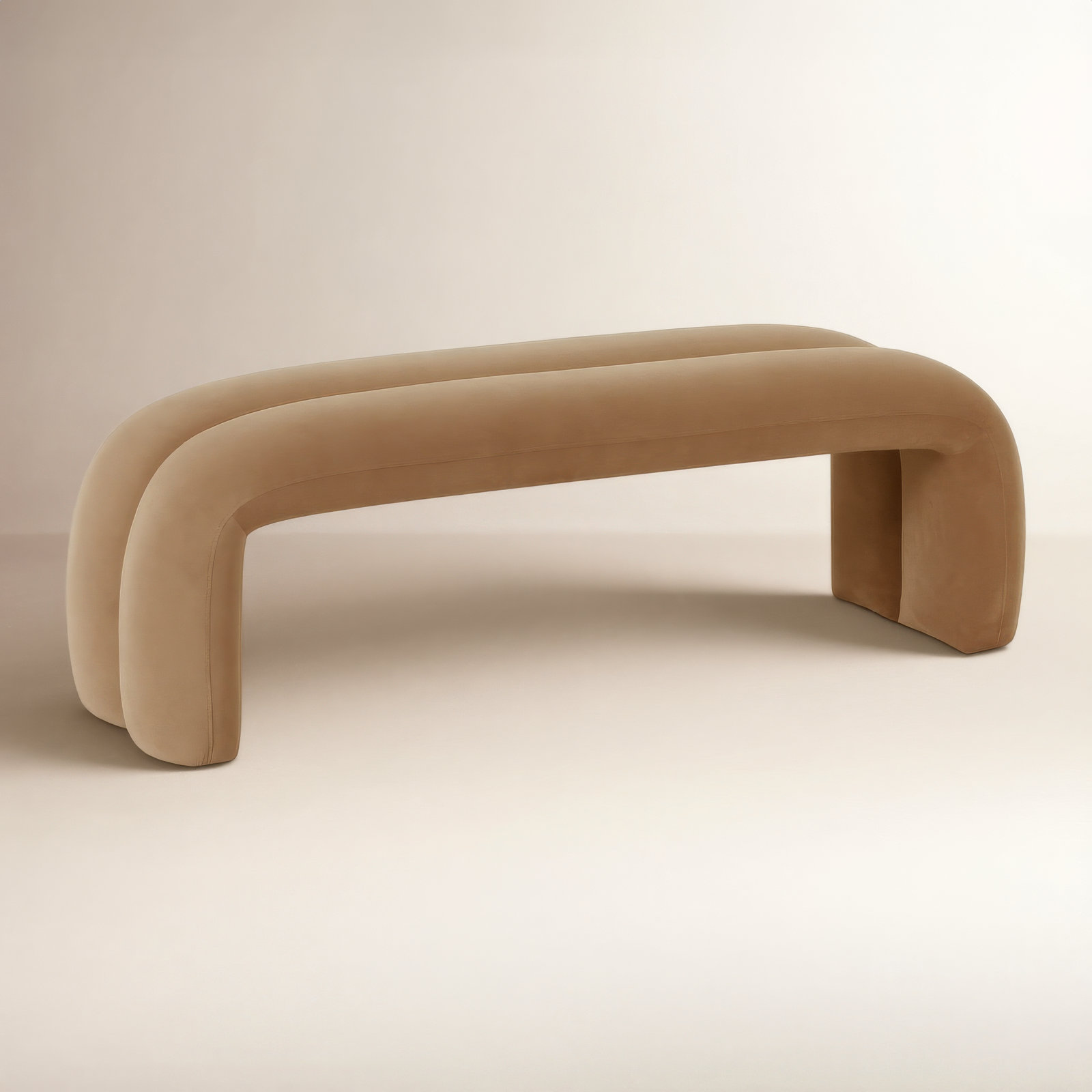 Oriole Velvet Bench, Taupe