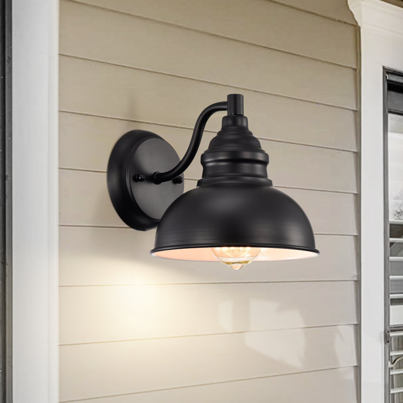 Lund Steel Armed Sconce, Black/Light Blue