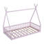Lit simple en bois avec clôture, rose-525400732