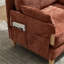 Fauteuil inclinable convertible de style Mid-Century convertible en tissu rembourré avec trois coussins et télécommande manuelle