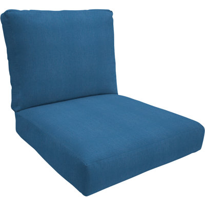 Eddie Bauer Outdoor Lounge Chair Cushion, Sunbrella Fade & Water Resistant for Outdoor Lounge Chairs & Deck Recliners, 24"W x 24"D, 5" thick; Back 25"W x 20"H, 5" thick, Reversible, Canvas Regatta