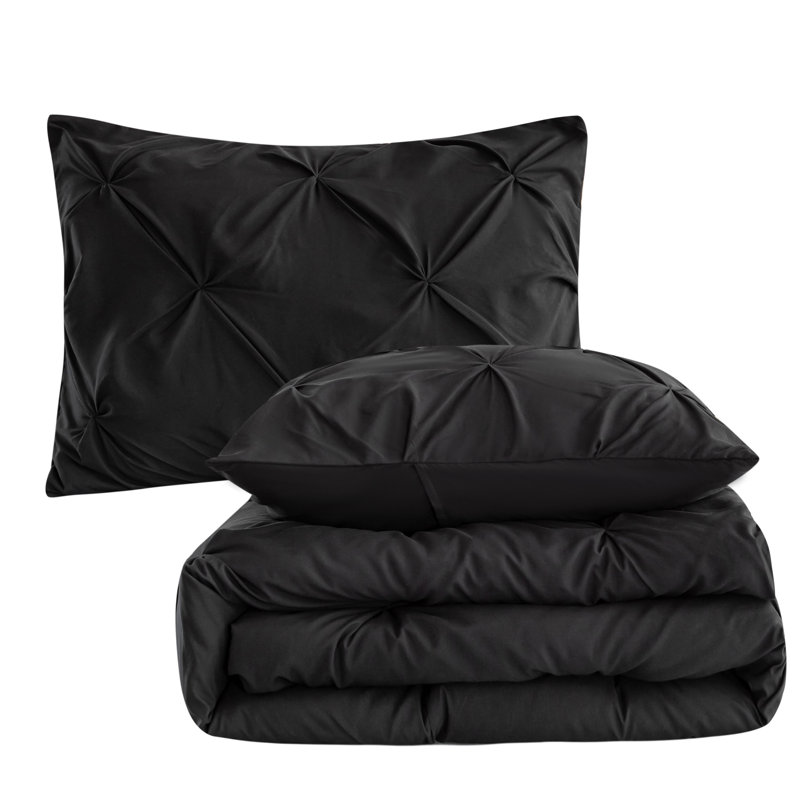 Vintage Polyester Geometric Shapes Comforter Set, Queen Comforter + 2 Standard Shams, Black