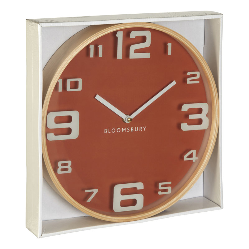 Athol Wood Wall Clock, Orange
