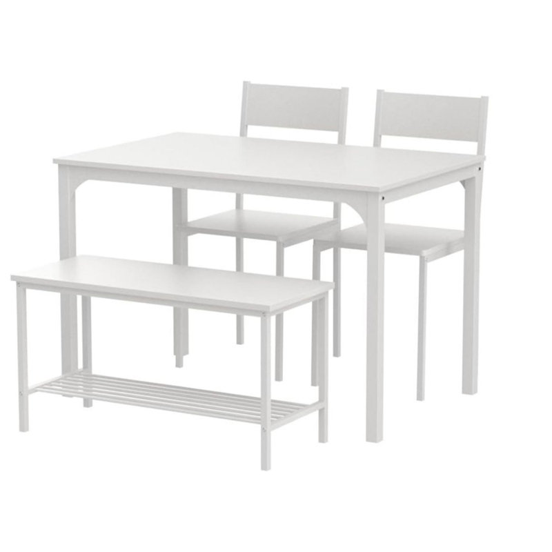 Ensemble de table de salle à manger 4 personnes, Blanc