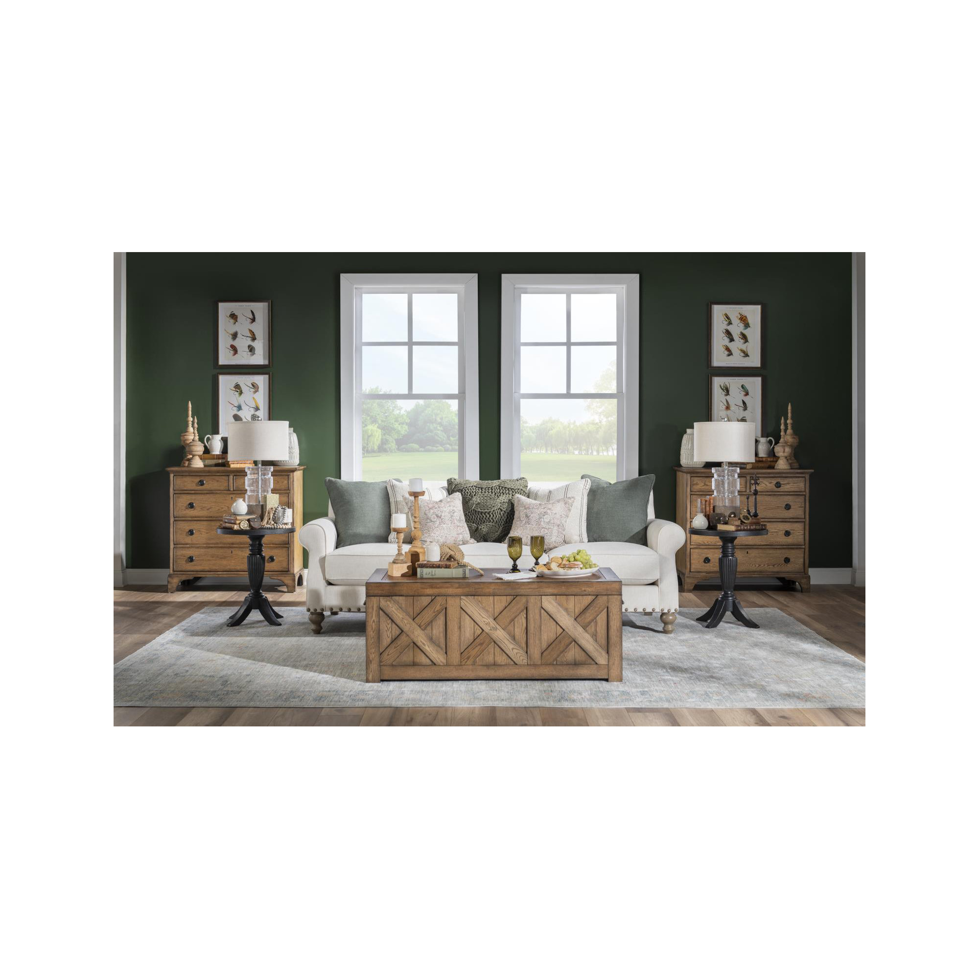 Country Living Round End Table, Black