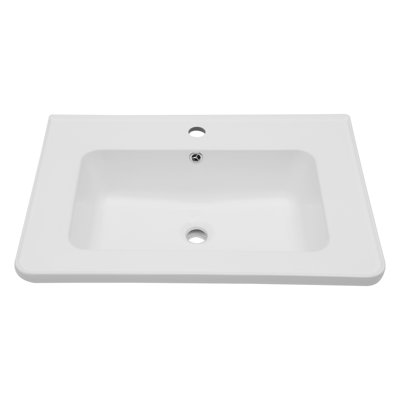 28" L x 20" W Vanity Top Ceramic Bathroom Sink with Faucet Hole and Overflow(Top Only)