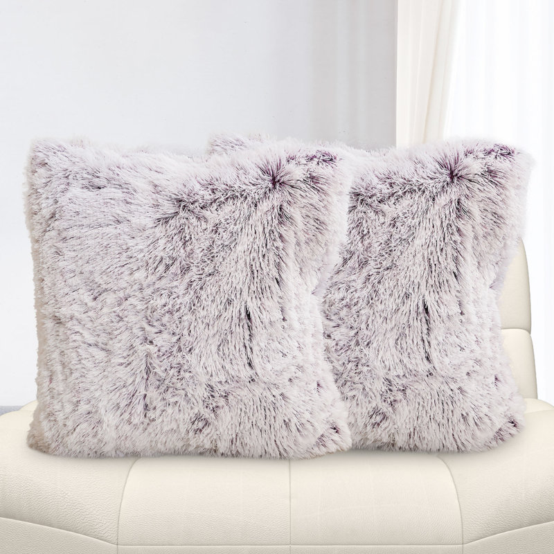  Housse et insert d'oreiller carré, Mauve, Carré 18 po