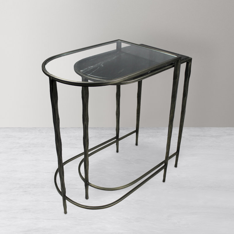 Zyron Glass Top Console Table