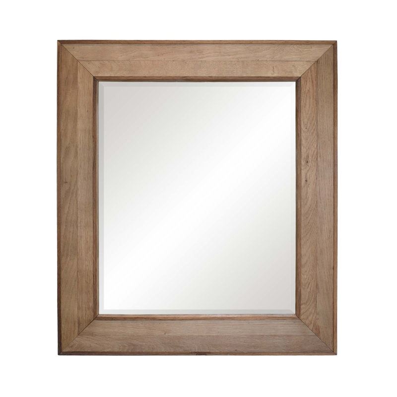 Vintner Rustic Beveled Bathroom Mirror, Chardonnay