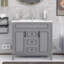 Meuble-lavabo de 36 po avec lavabo supérieur, armoire de rangement moderne avec 2 portes à fermeture douce et meuble-lavabo simple à 2 tiroirs