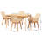 Hileman 4 - Person Rattan and Mahogany wood Dining Set