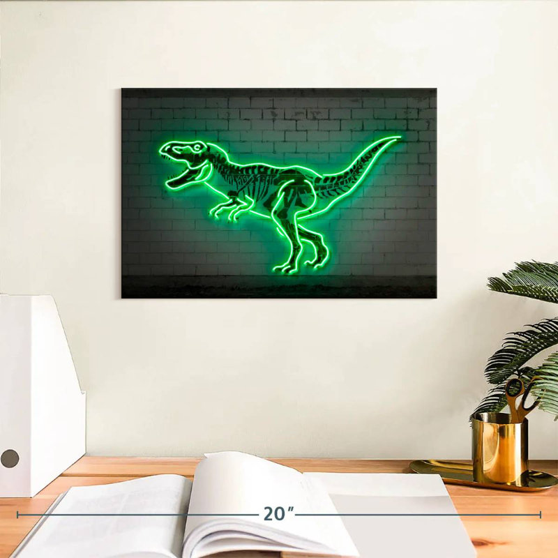 Neon T Rex, H 8 po x l 12 po