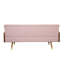 Tissu Mid-Century moderne rosé avec support lombaire - l 73,6 po x P 30,5 po, H 32,83 po, repose-pieds confort optimal