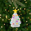 Mini arbre de Noël rétro à DEL avec ornement étoile dorée - 5,25 po - blanc