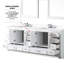 Meuble-lavabo double avec comptoir en quartz blanc-110822129