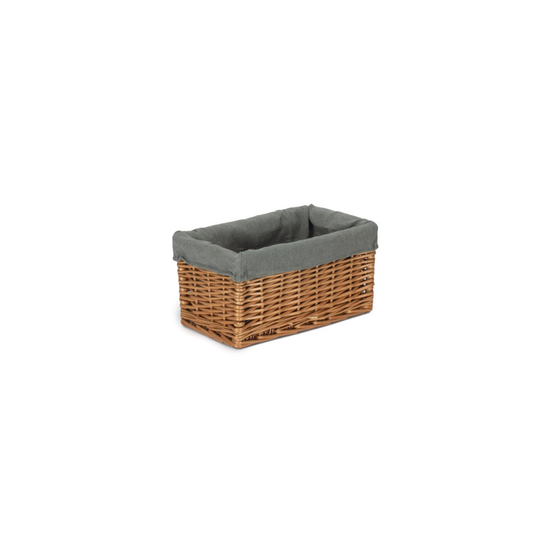 Wicker Lined Storage Basket, 17cm H x 33cm W x 20cm D