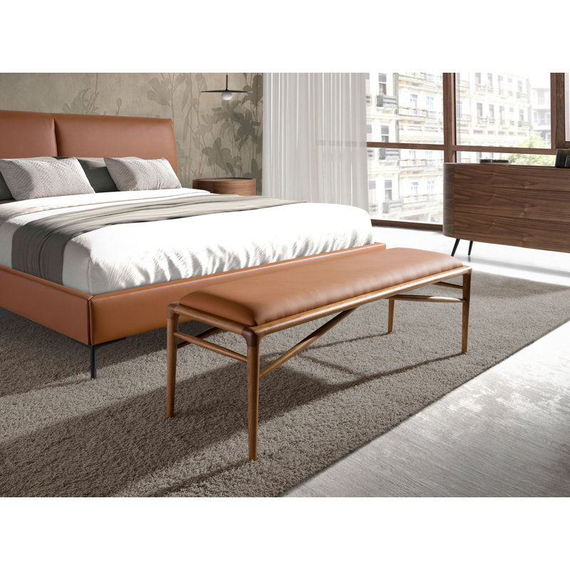 Faux Leather Upholstered Bench