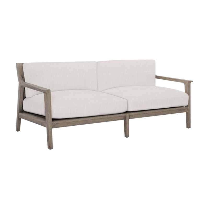 Ibiza Outdoor Teak Loveseat, White Sunbrella 6063-000