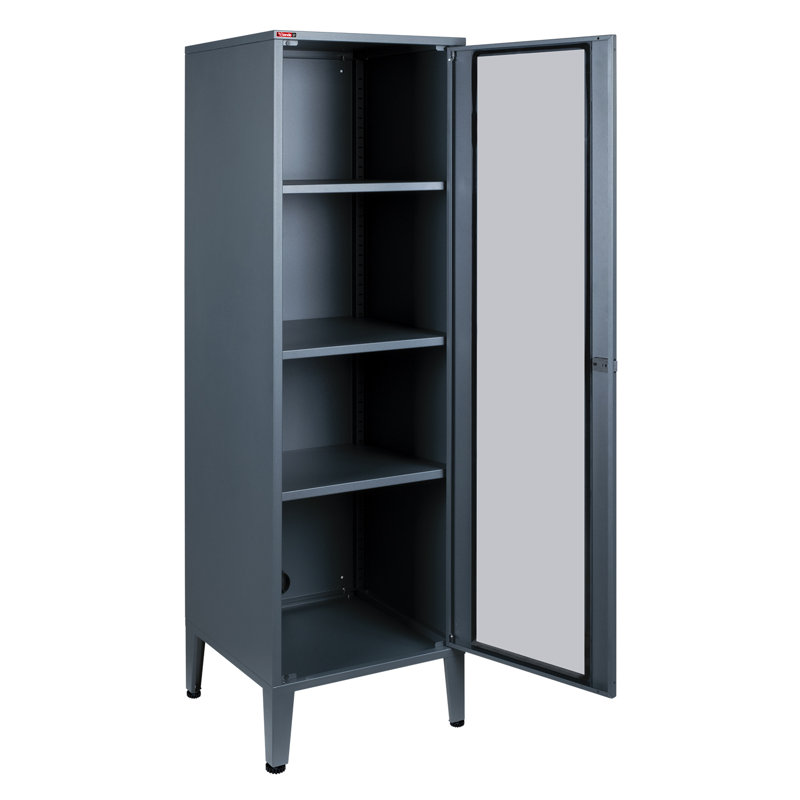 Armoire de rangement à 3 tablettes, Gris anthracite