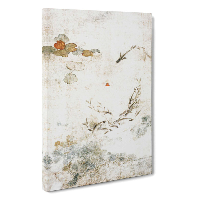 Swimming Fish In A Pond by Yun Shouping - Wrapped Canvas, 50cm H x 35cm W x 3cm D