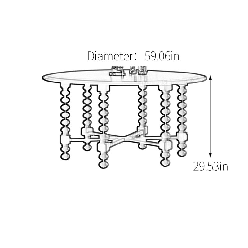 Round multilayer solid board dining table, 29.53" H x 59.06" L x 59.06" W, Black