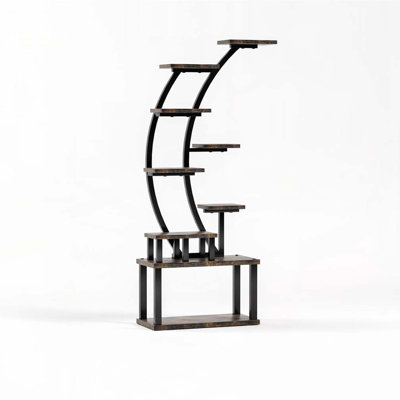 Plant Stand indoor 9-Tiered , 63.6" Tall Plant Stand with 5 Grow Lights, Adjustable Lighting Modes (5/3/2 Lights), 10-Level Dimming & 3 Timer Settings, Energy-Efficient, Perfect for Plant Growth