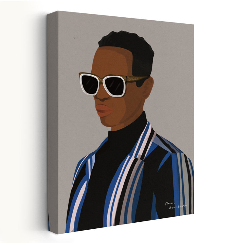 So Cool II - art blazer noir, bleu et brun, H 24 po x l 16 po
