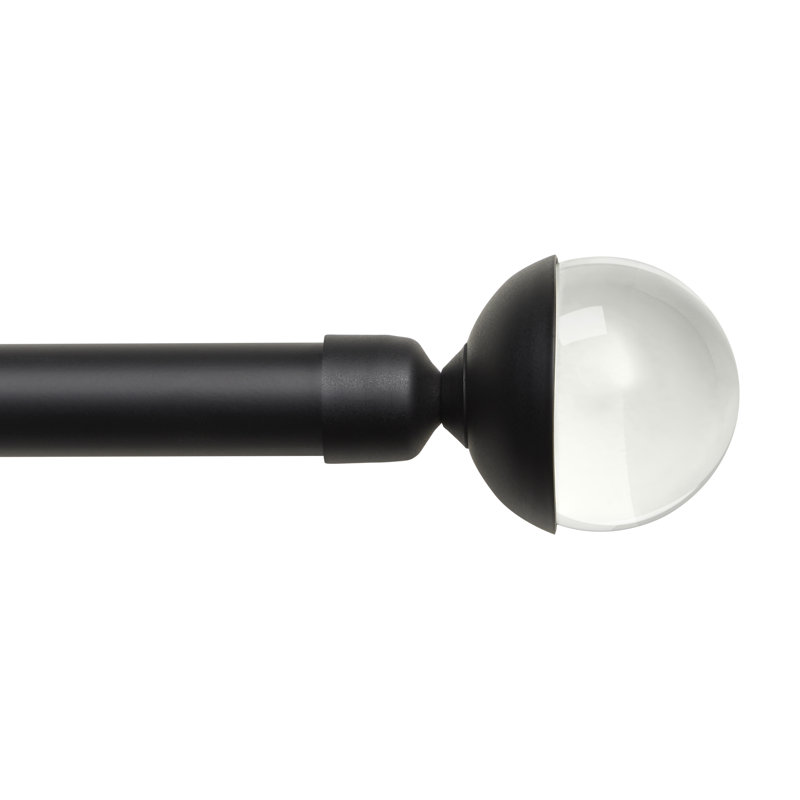 Ensemble de tringle à rideaux et faiteau Exclusive Home Eleanor, réglable, Noir, 66" - 120"