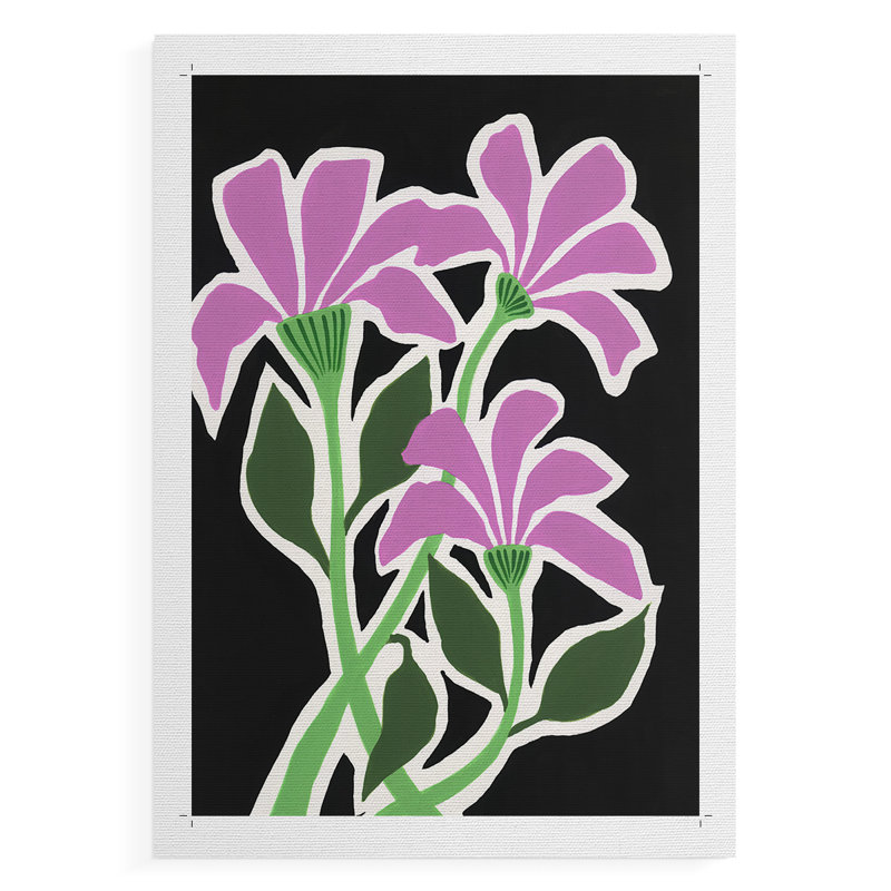 Pop Flowers V - Impression sur toile seulement - NON-CADRE, H 27 po x l 18 po