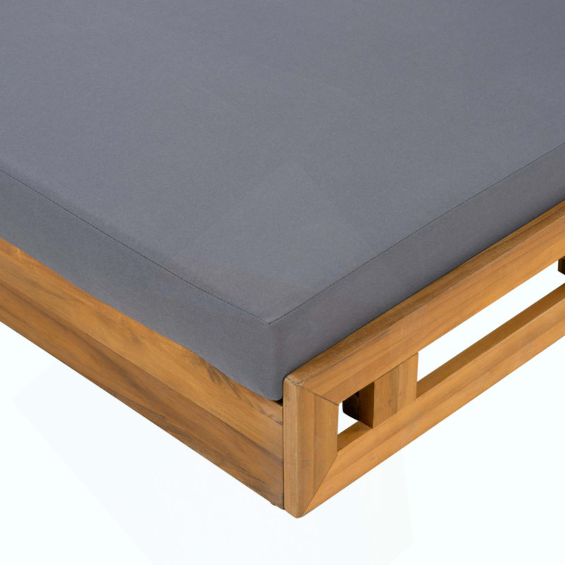 Ensemble de chaise longue en bois d'acacia avec coussins de salon résistants à l'eau (épaisseur de 4 pouces) - version assortie disponible