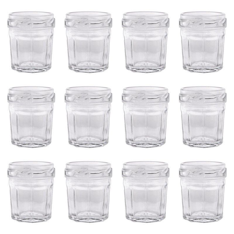 Glass Jar - Set of 12, 30ml, Transparent