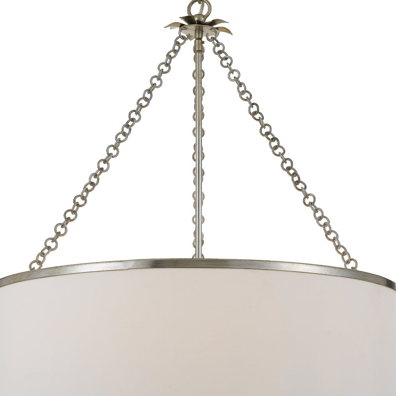 Paloma Dimmable Drum Chandelier, Silver, 31" H x 24" W