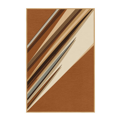Tapis brun lavable à la machine moderne Honn - reliure brun clair