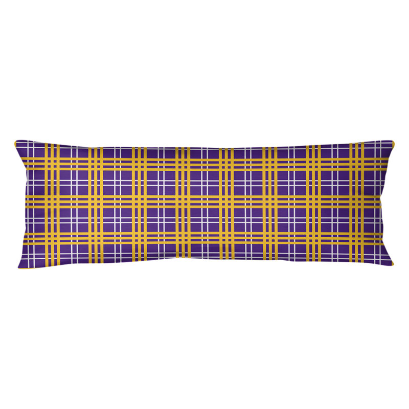 Polyester Medium Pillow, Purple/White/Gold, Plush Fleece