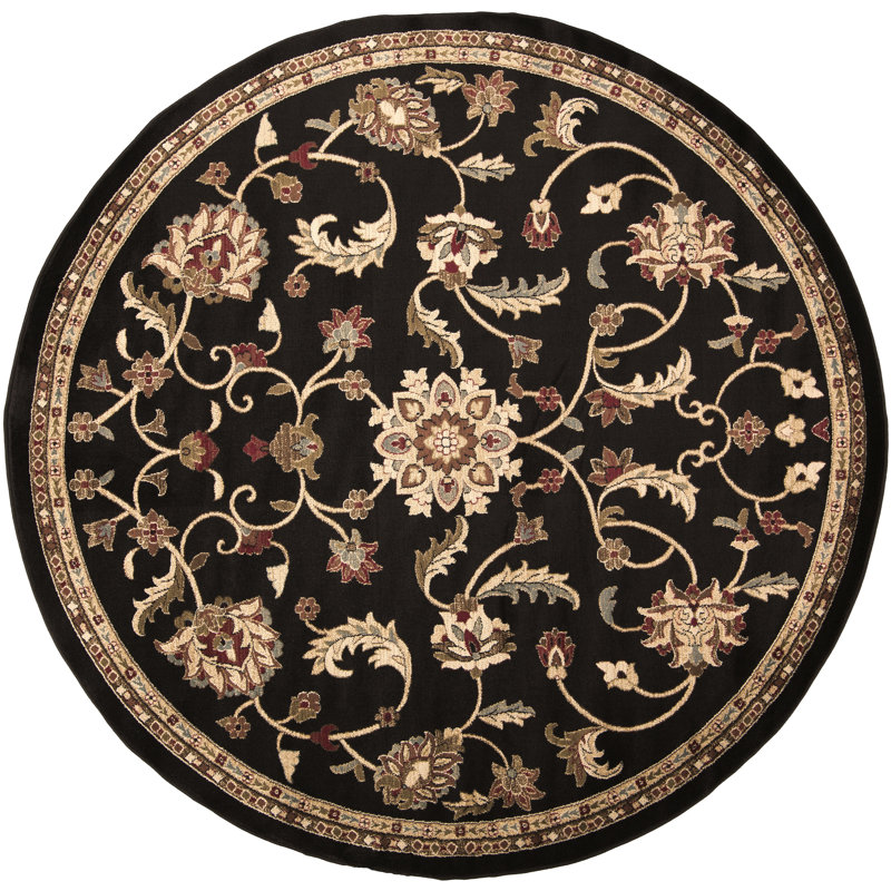 Feagin Floral Indoor Rug, Round 8'