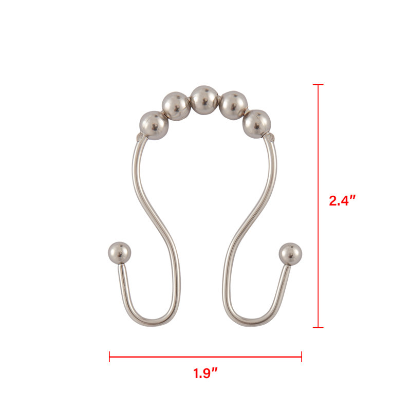 Stainless Steel Shower Curtain Hook, Brushed Nickel