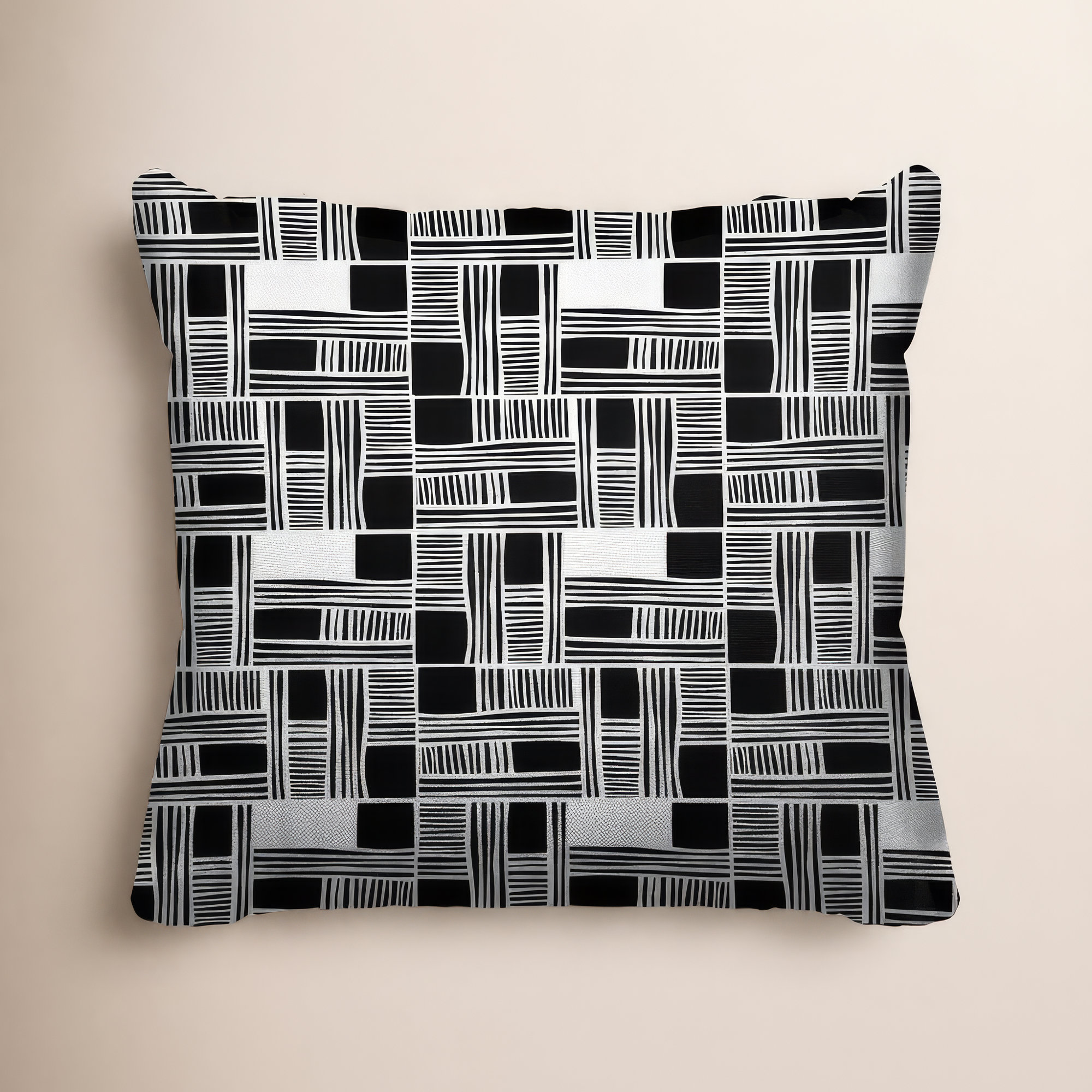 Kapri Indoor/Outdoor Throw Pillow, 19" x 19", Black, Square