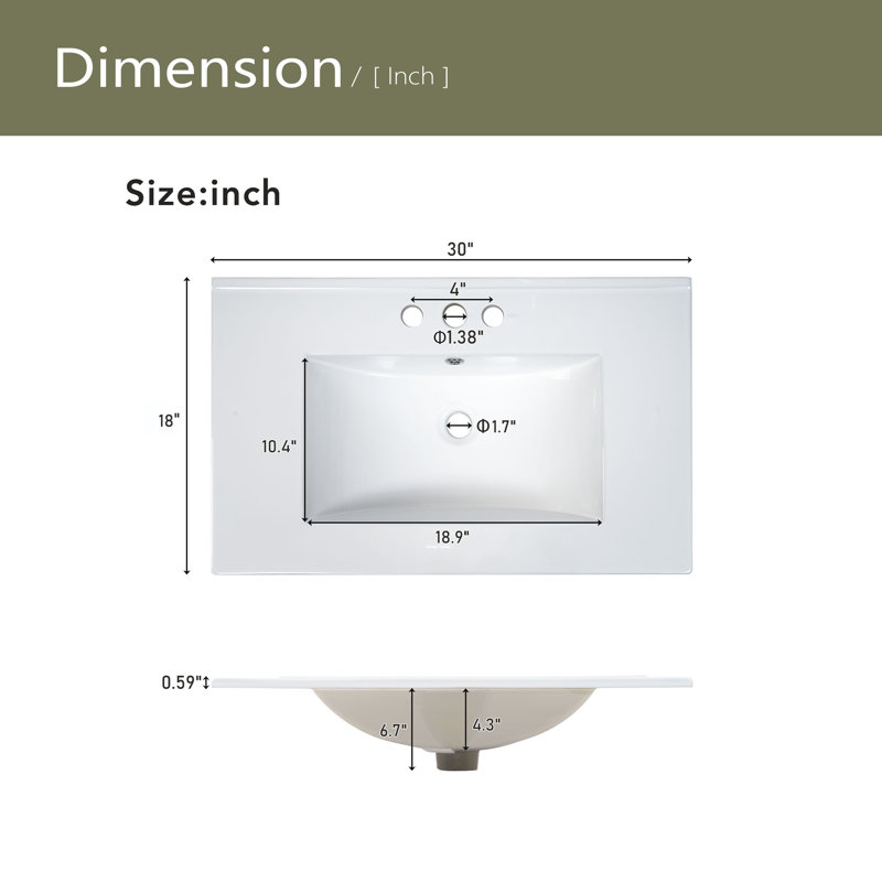Classic 30" Bathroom Vanity Set, Green
