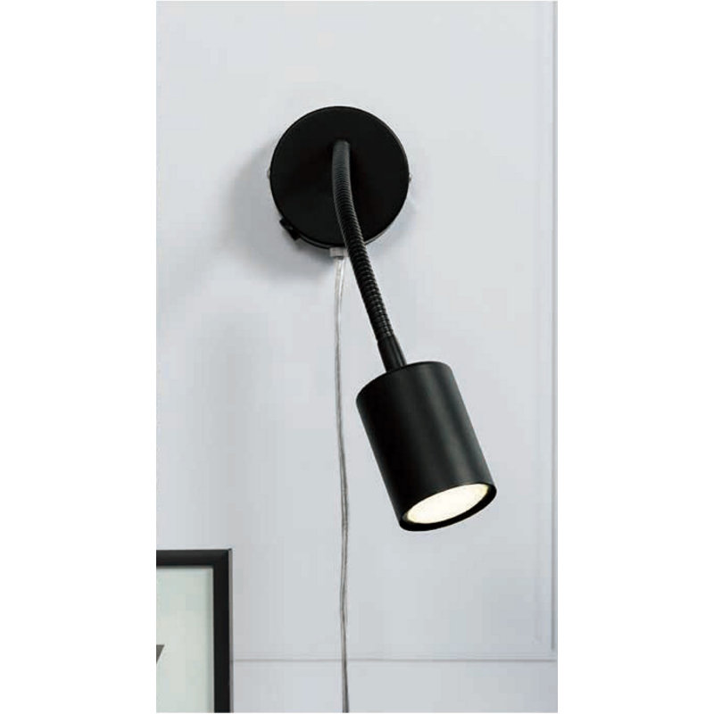Steel Flush Mounted Sconce, Black