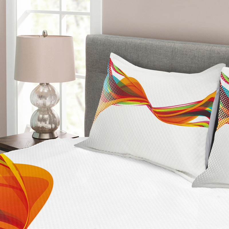 Modern & Contemporary Polyester Abstract Coverlet, Queen Coverlet + 2 Shams