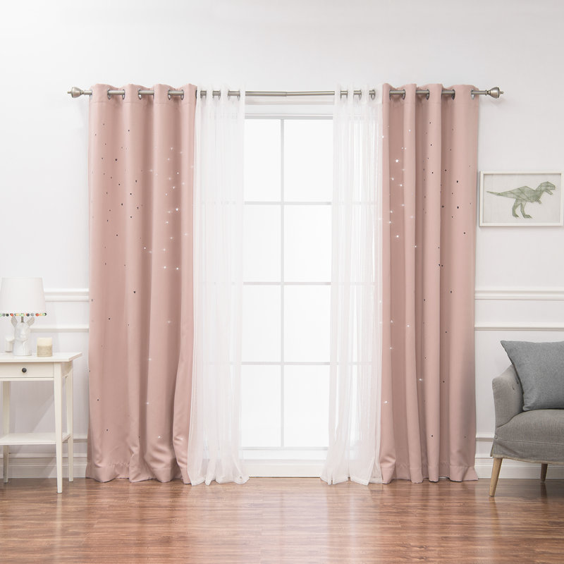 Panneau coulissant obscurcissant avec œillets Arkose, l 52 po x L 84 po, Rose poudreux