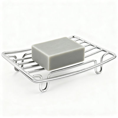 Stainless Steel Self-Draining Soap Dish, 1 Piece (Black)