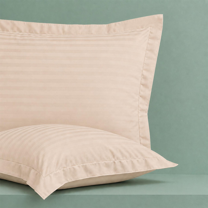 Satin Stripe 100% Cotton 250 Thread Count Oxford Pillow Case, Cream